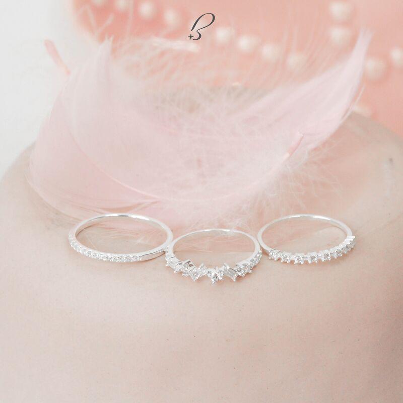Nhẫn Blingit tám hạt đá BIN286