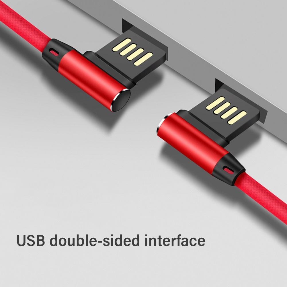 【ky】90 Degree Elbow Micro USB Type-C Data Transfer Fast Charging Cable for Android