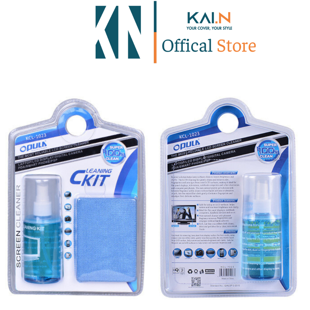 Dung dịch vệ sinh Màn Hình LCD Dành cho Macbook Điện Thoại Máy ảnh Đồng Hồ Laptop Tablet OPULA Screen Cleaning Kit 1023_Hàng Chính Hãng