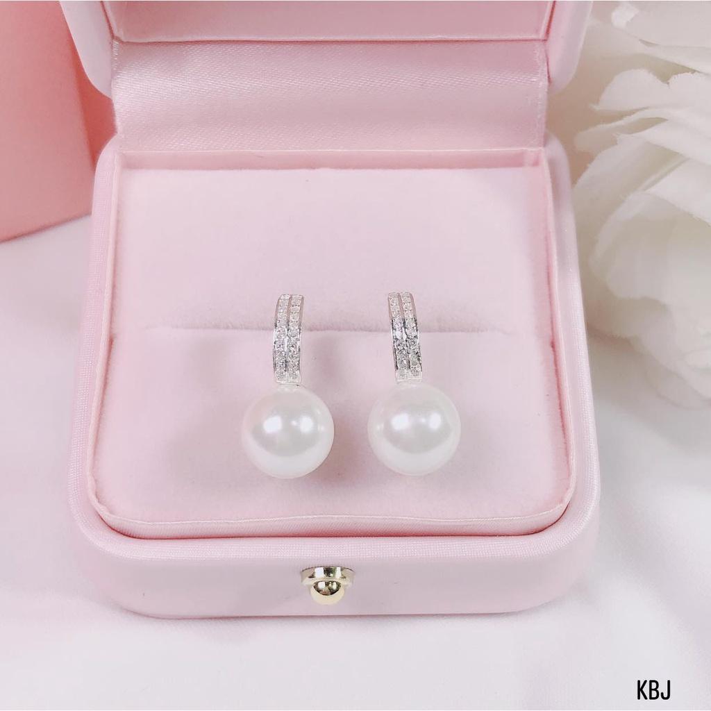 Bông tai đẹp dễ thương nữ bạc ta mẫu tự chọn hạt trai,bông cầu pha lê tuyết,khuyên tròn đá gates,MS050 vàng bạc an chi