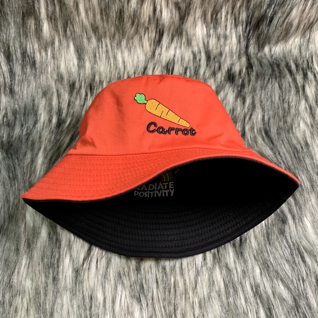 Nón Bucket / Mũ Vành Tròn 2 Mặt Thêu Hình Carrot Dễ Thương