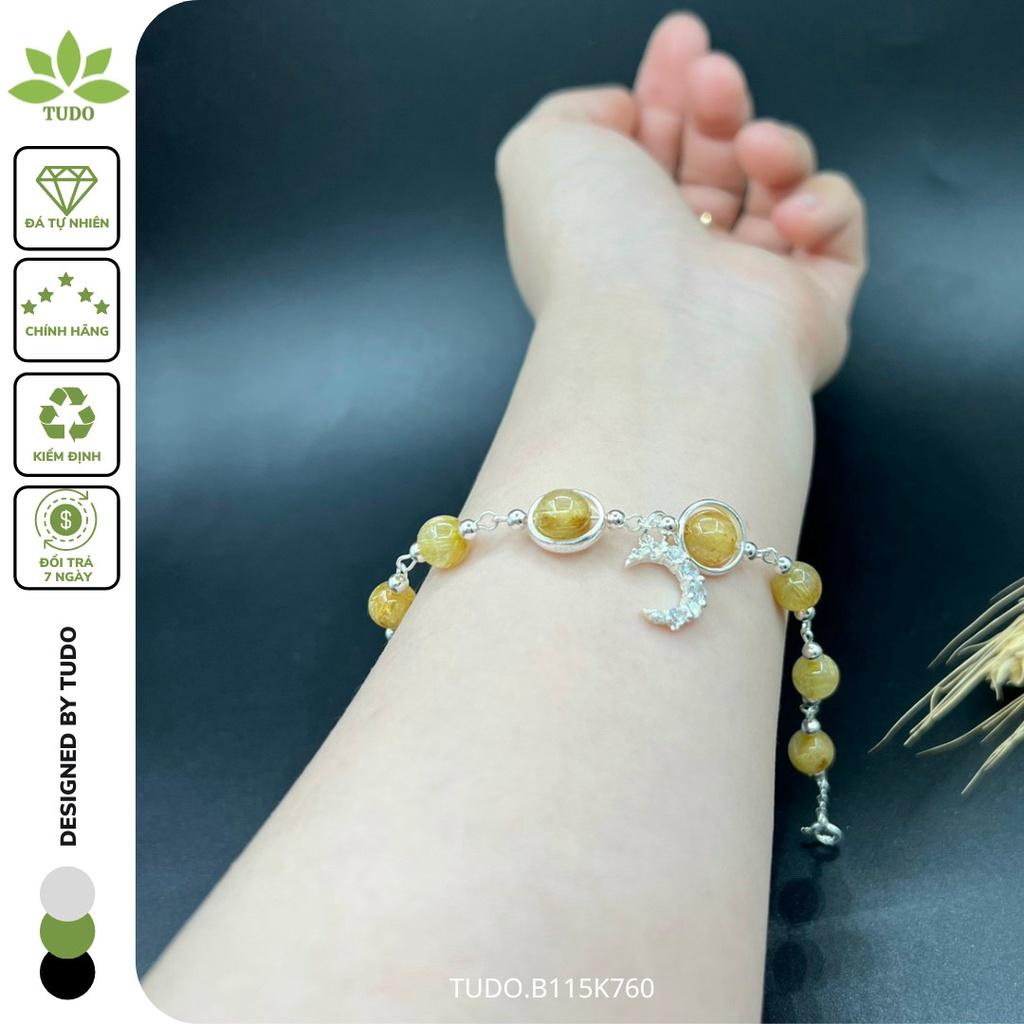 Vòng Tay Nữ Đẹp - Vòng Phong Thủy Mệnh Kim Thủy TUDO B115K760 Charm Mặt Trăng