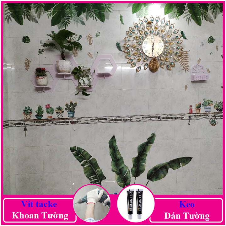 Kệ treo tường trang trí không cần khoan, chất liệu gỗ Pitech cao cấp màu trắng, đặt bình hoa, siêu cute, siêu dễ thương - a27