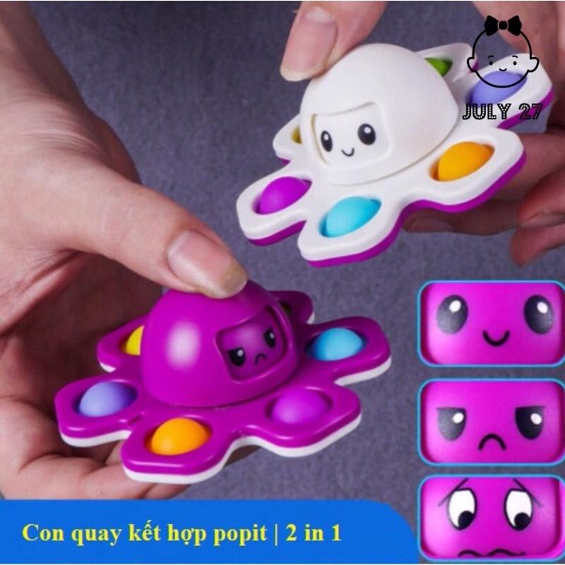 Spinner Popit, Bạch Tuộc Cảm Xúc, Làm từ nhựa ABS an toàn, giúp bé thư giãn, kích thước 4 x 9cm