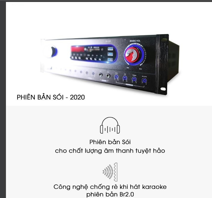 Amply bluetooth nghe nhạc, karaoke đỉnh cao bradwell 700 phiên bản sói_ hàng chính hãng.