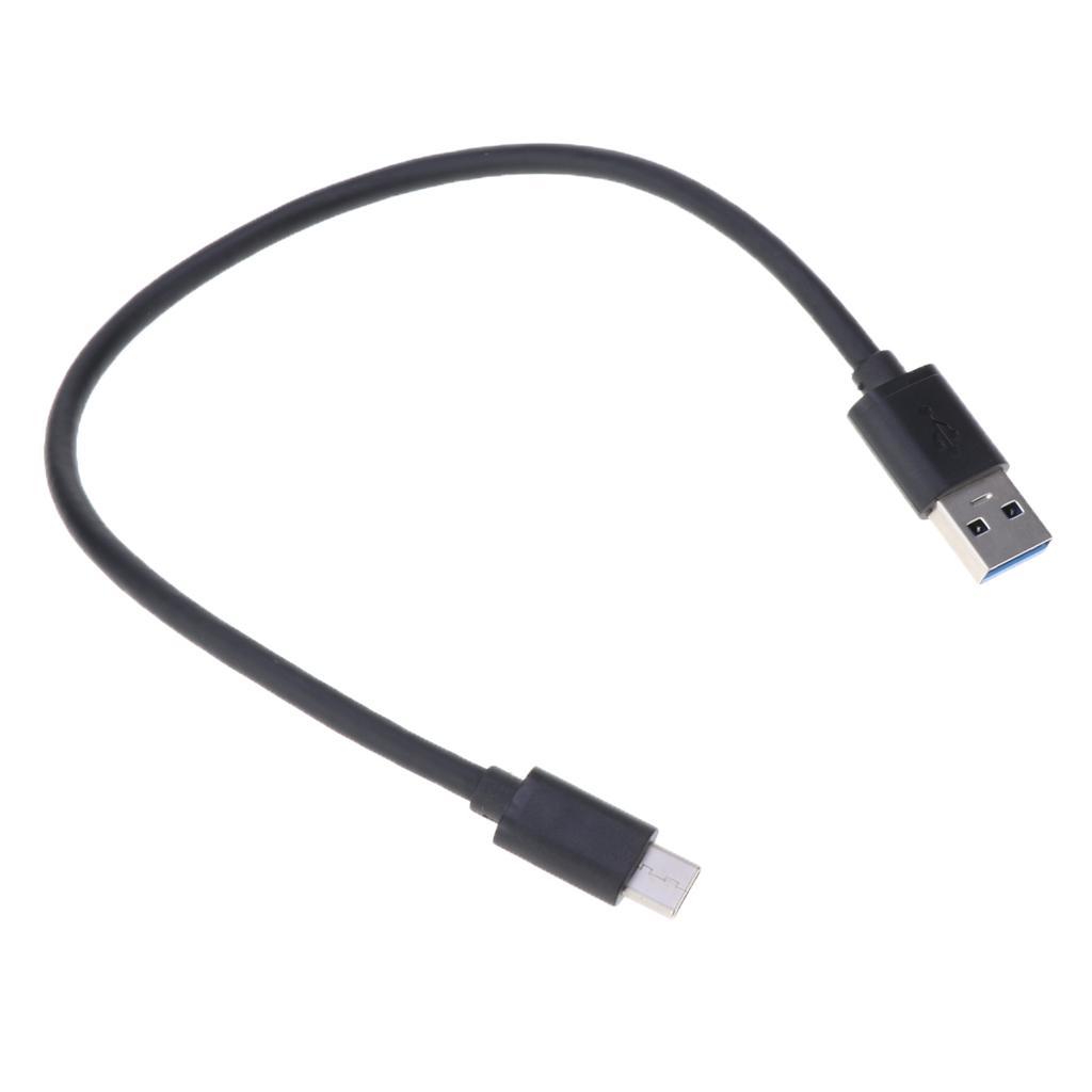 2 Pieces 30cm USB to Type C Cable Data Sync Charging Cord Black