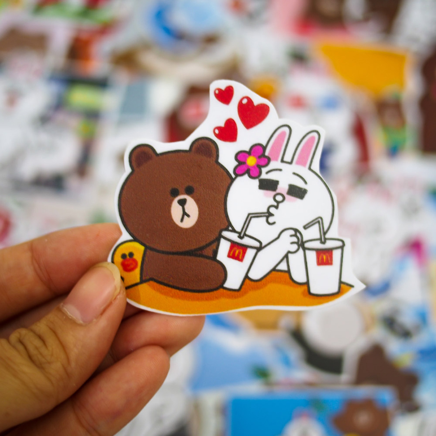 Set 100 Sticker - Brown and Cony