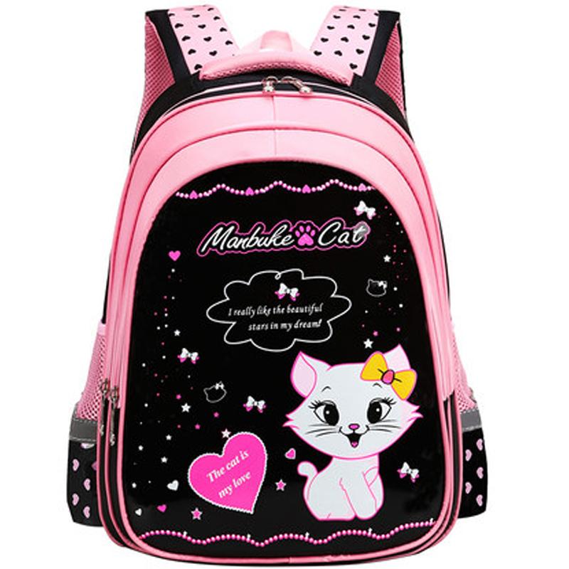 Cô Gái Dễ Thương Trường Túi Trẻ Em Sơ Cấp Ba Lô Mèo Hoạt Hình In Hình Công Chúa Schoolbag Chỉnh Hình Trẻ Em Bookbags