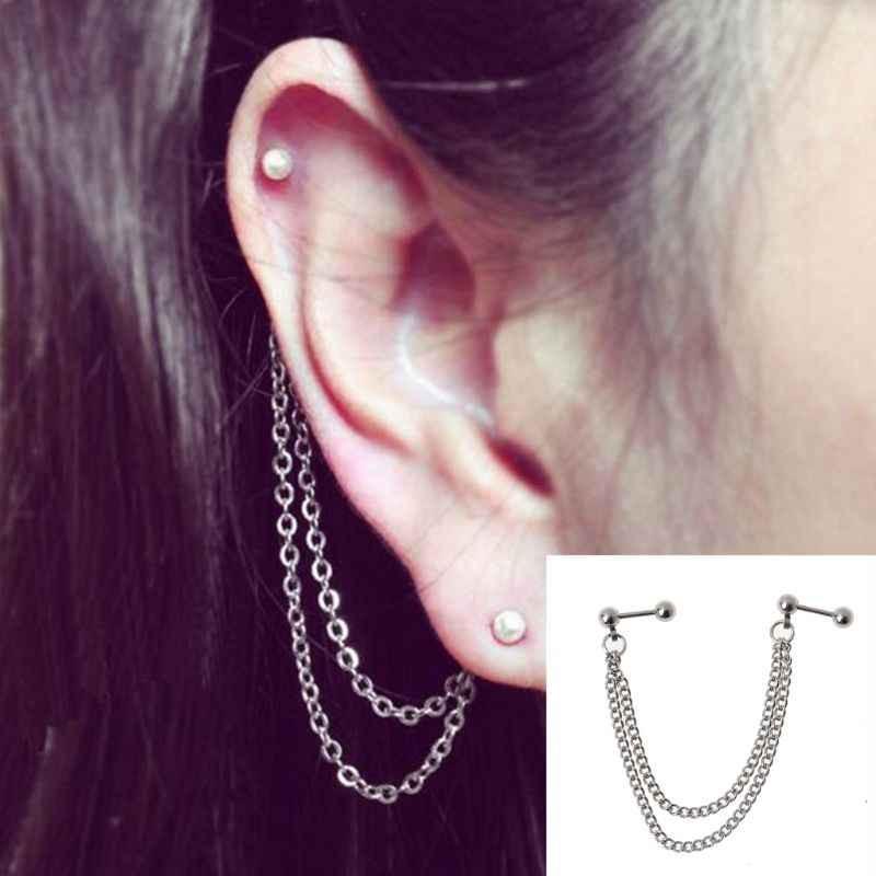 Bông tai xích đôi xỏ lỗ sụn vành tai cực chất