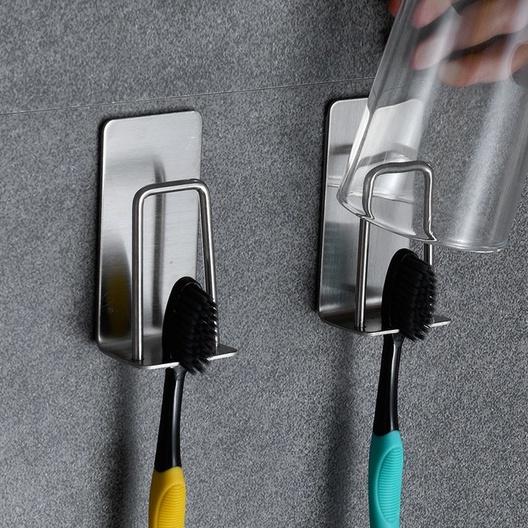 Giá inox 304 để bàn chải đánh răng và ly, kệ inox dán tường