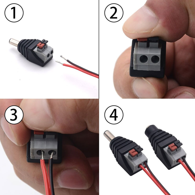 Bộ 5 jack cắm nguồn điện DC đuôi đực cái nối nhanh