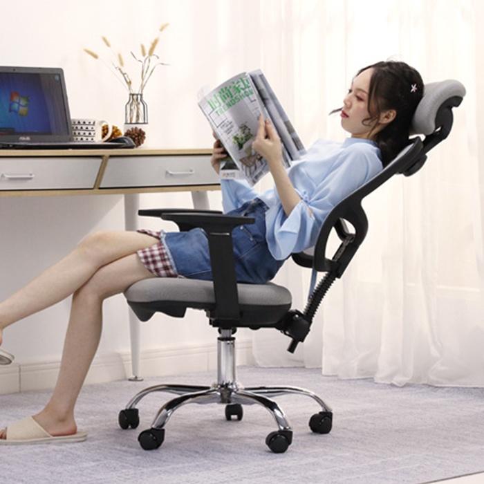 Ghế lưới xoay văn phòng tựa đầu HP037, Ghế văn phòng làm việc chân xoay cao cấp mới nhất 2021