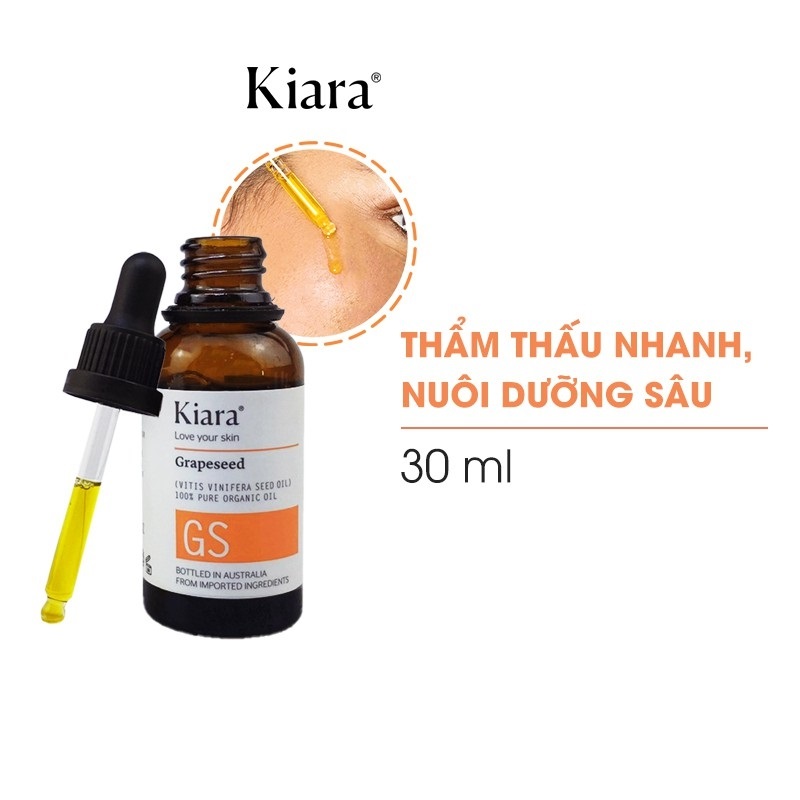 Combo 2 Chai Dầu Dưỡng Da Mờ Thâm Sáng Mịn Kiara Grapeseed Oil 2x30ml