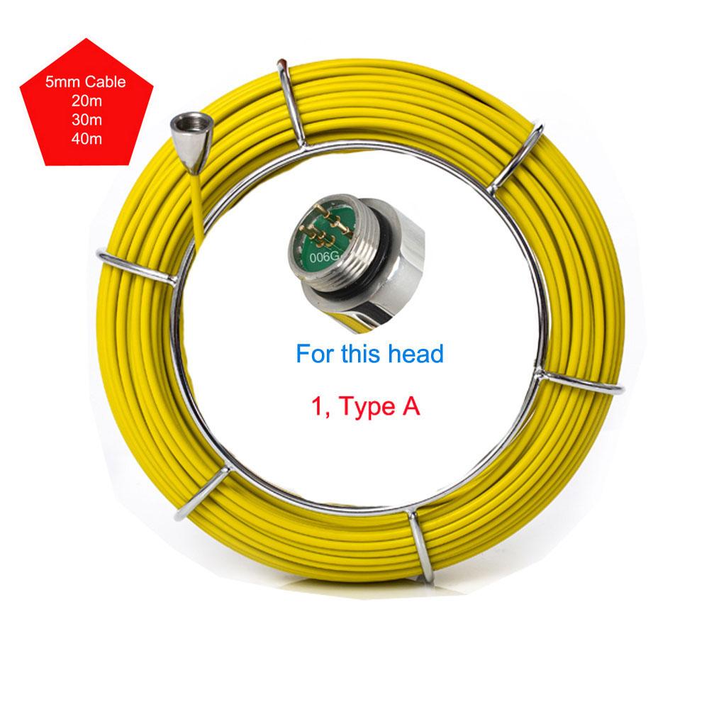 20m 30m 50m 100m 100m Cáp 5 mm Máy quay video, ống thoát nước Hệ thống đường ống công nghiệp hệ thống nội soi công nghiệp