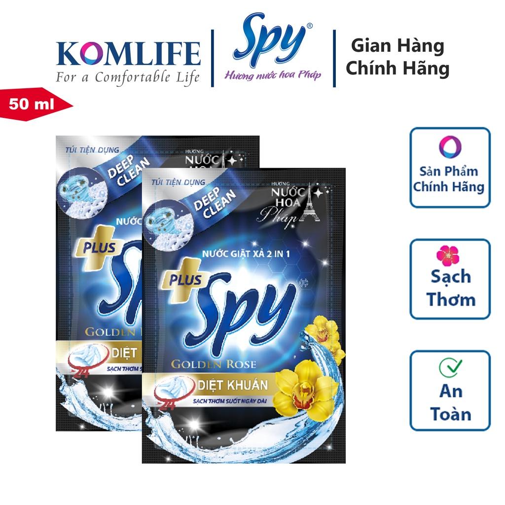 Combo 3 gói nước giặt xả 50 ml SPY Deep Clean Plus khử khuẩn, sạch sâu thơm lâu, làm mềm vải