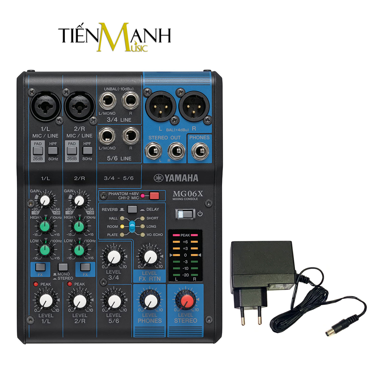 Bàn Trộn Yamaha MG06X Mixer Mini 6 Input Compact Stereo Mixing Console MG06 Phòng Thu Studio Mix MG6 Hàng Chính Hãng - Kèm Móng Gẩy DreamMaker