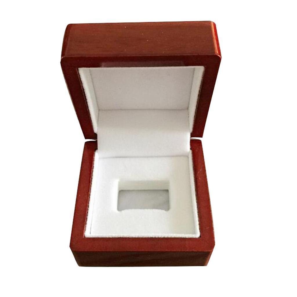 4Single Hole Championship Rings Display Collection Case Wood Jewelry Box Storage