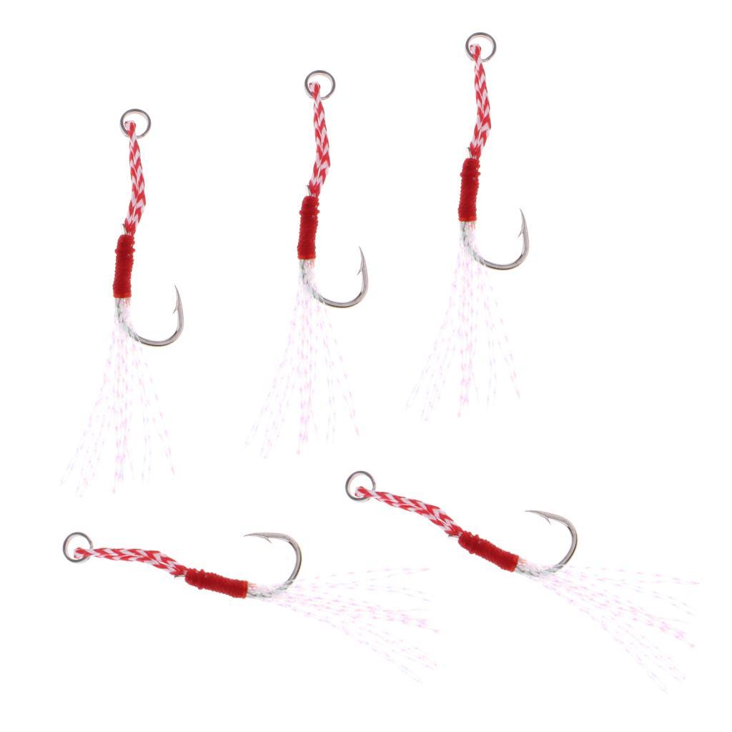 3-8pack 5pcs Carbon Steel Assist Hooks Fishing Jig Hooks Live Baits Hooks 011