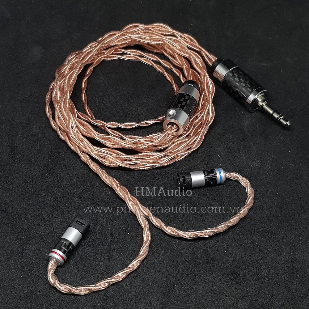 Dây tai nghe đồng 7N OCC Litz 24AWG đường kính dây đơn 1.2mm tết 4 sợi - Connetor IM01/02/03 IM50/70 A2DC IE80/80s IE40Pro IE100/400/500 IE300/900 2Pin MMCX