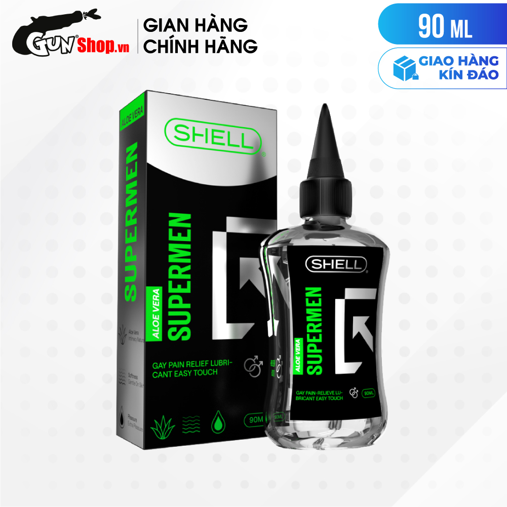 [Chai 90ml] Gel bôi trơn hậu môn tinh chất lô hội - Shell Supermen Aloe Vera