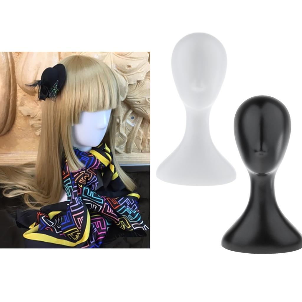 3x Female Mannequin Head Model Manikin Wig Hat Scarf Display Stand Holder Black
