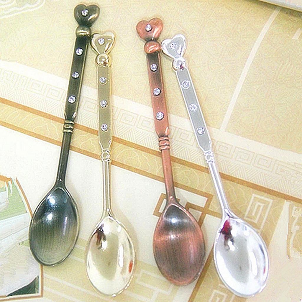 Stainless Steel Tableware Creative Retro Coffee Spoon, Stirring Spoon, Sugar Spoon, Stir Bar Spoon, Mixing Spoon, Tea Spoon, Ice Tea Spoon, Ice Cream Spoons