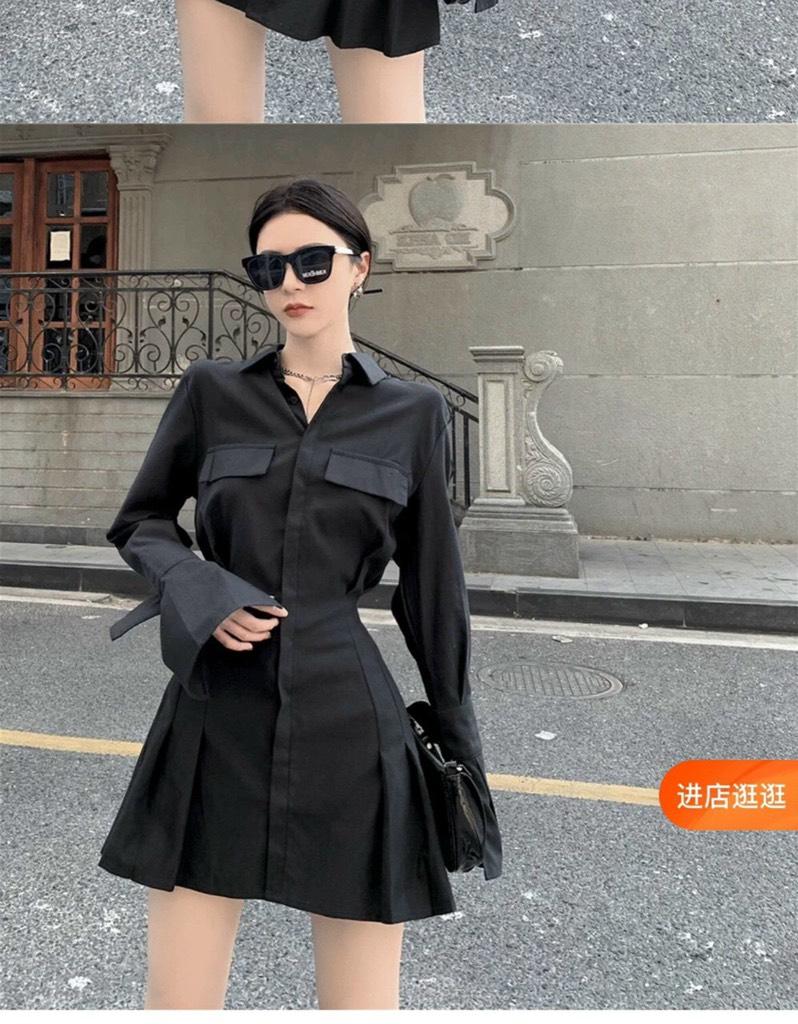 ĐẦM XÒE KIỂU SƠ MI TAY DÀI LOE DÁNG XÒE 78167483