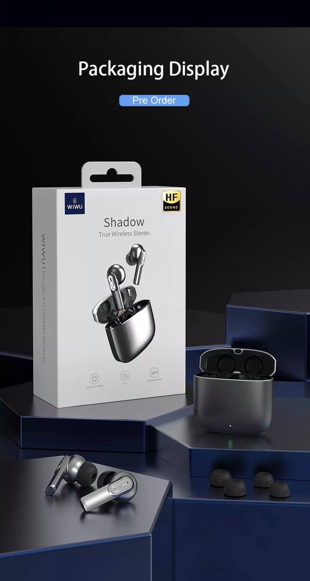 Tai Nghe Bluetooth Wiwu Shadow True Wireless Stereo HY-3040 Khử Tiếng Ồn, Hỗ Trợ Giọng Nói - Hàng Chính Hãng