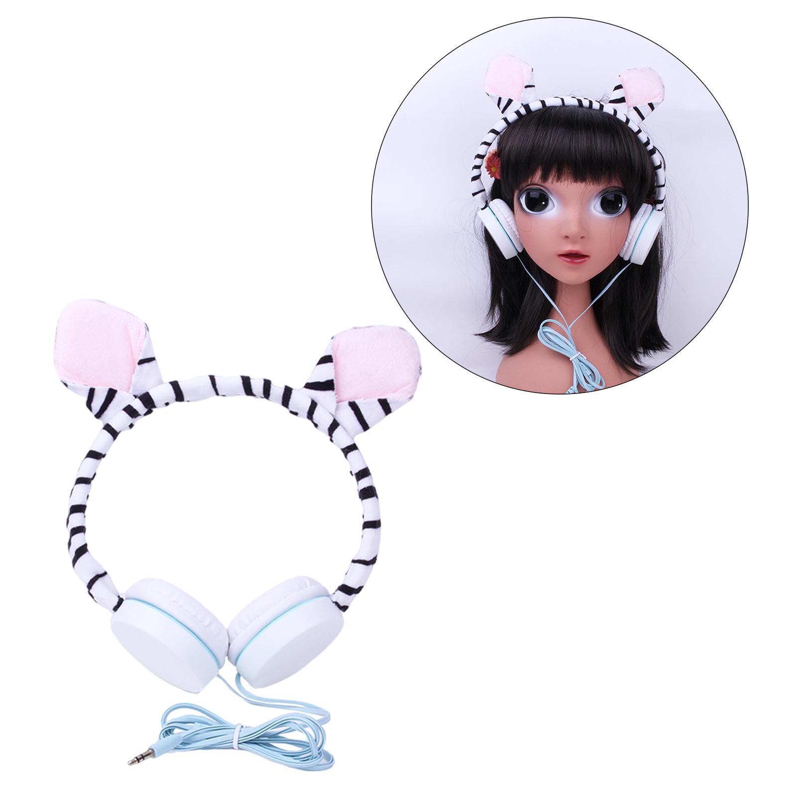 Zebra Stripe Headphones for Kids Wired Headphones for Boys Girls School TV Phone