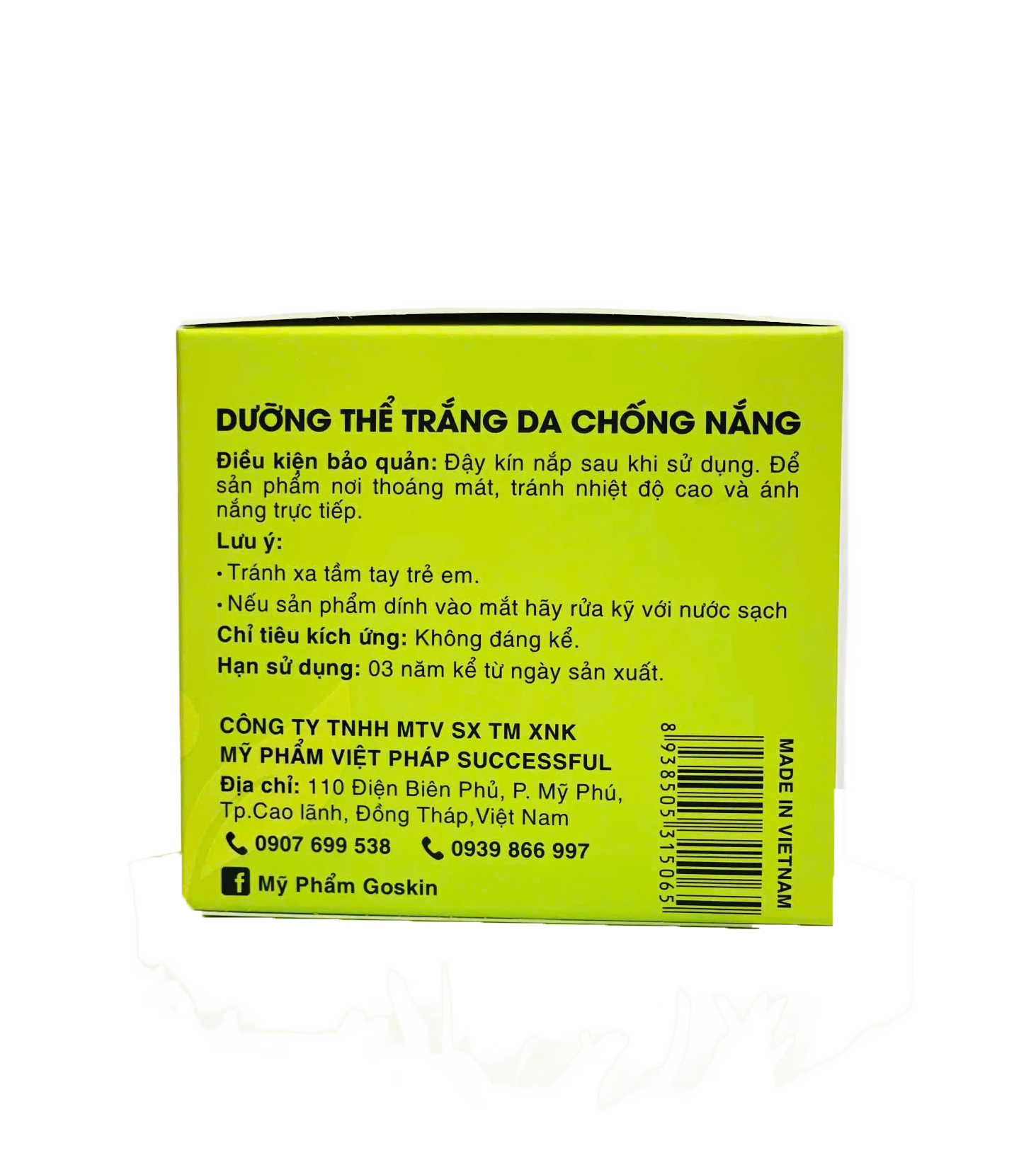 Dưỡng Thể Trắng Da Chống Nắng 130g Goskin