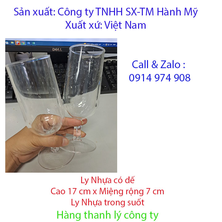 (Thanh Lý) Combo 10 ly nhựa trong suốt có chân đế cao -Hàng công ty thanh lý ( có vết trầy xước)