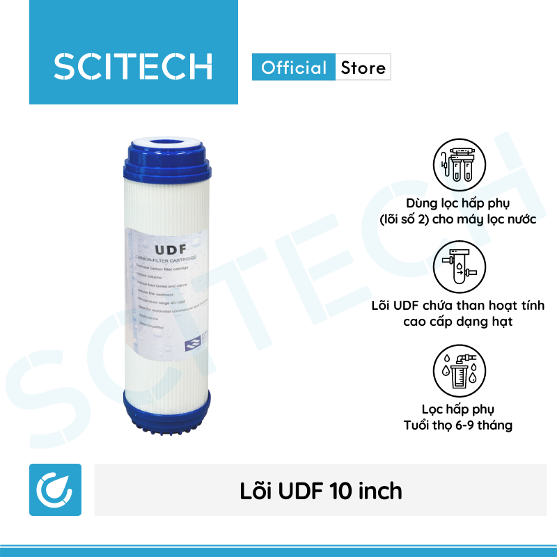 Lõi UDF/GAC 10 inch - Lõi số 2 máy lọc nước RO, bộ lọc thô - Hàng chính hãng