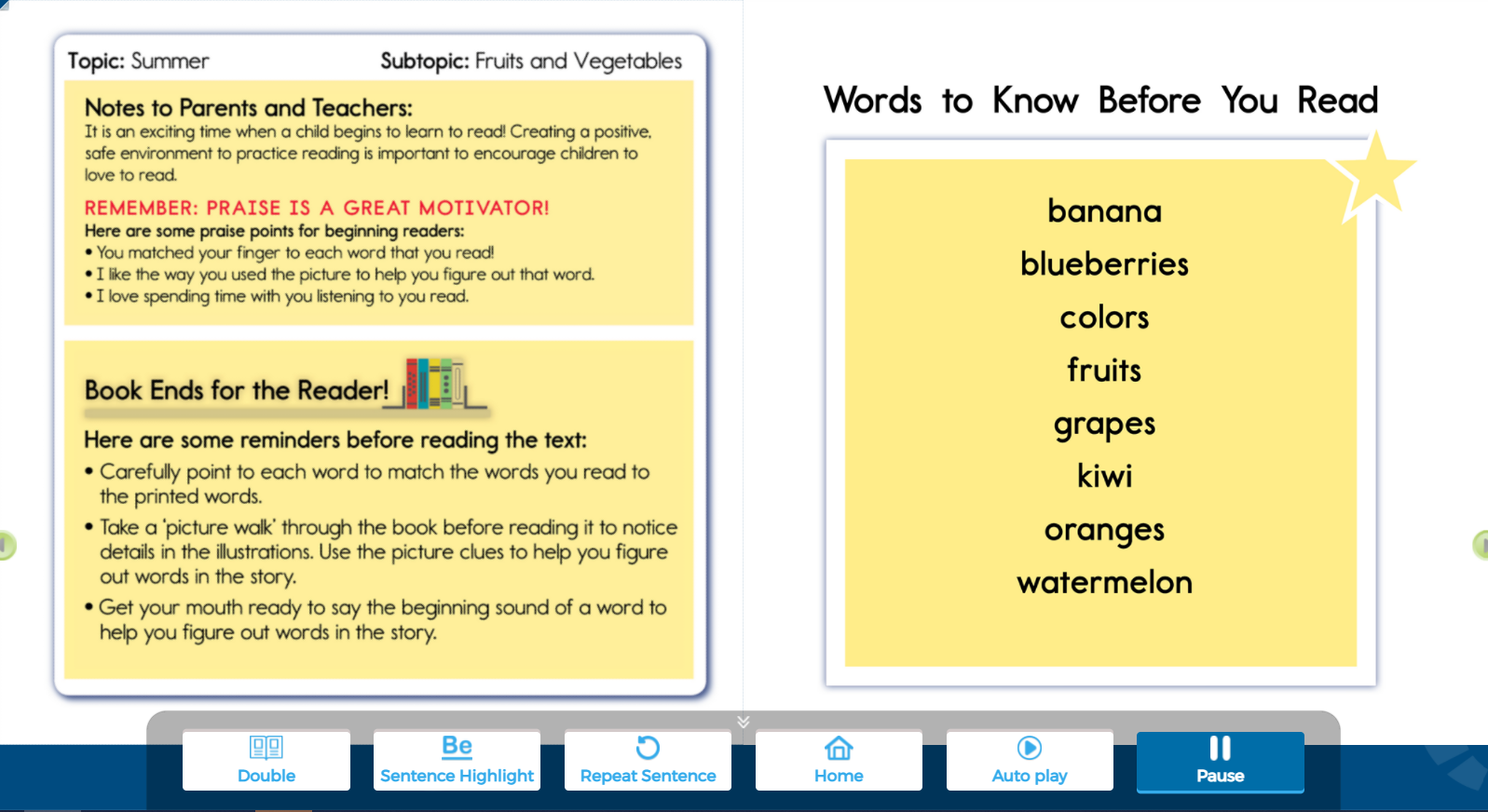 I-Learn Smart Start 1 Truyện đọc - Summer Fruits