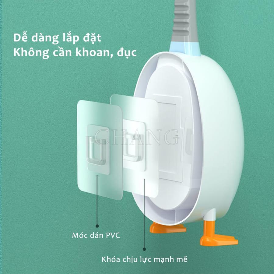 Chổi Cọ Toilet Hình Vịt - Bàn Chải Bồn Cầu Gắn Tường Đa Năng Chất Liệu Sillicon Siêu Mềm