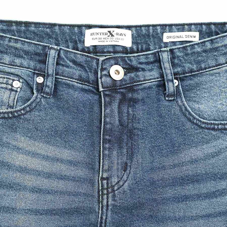 Quần Short Jeans Nam Rách Cao Cấp HUNTER XRAYS Form Slimfit Thun Màu Xanh  S69
