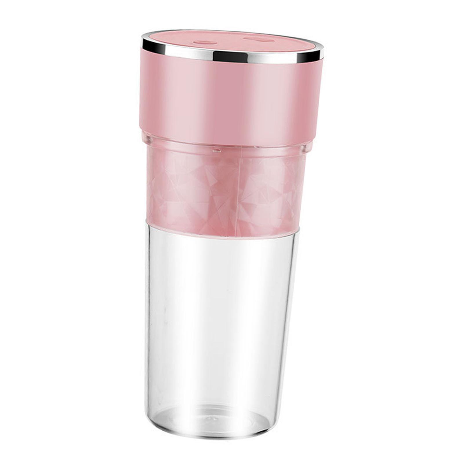 Portable Blender Jucie Fruit Blender Breakfast Drinkware Cup for Travel Pink