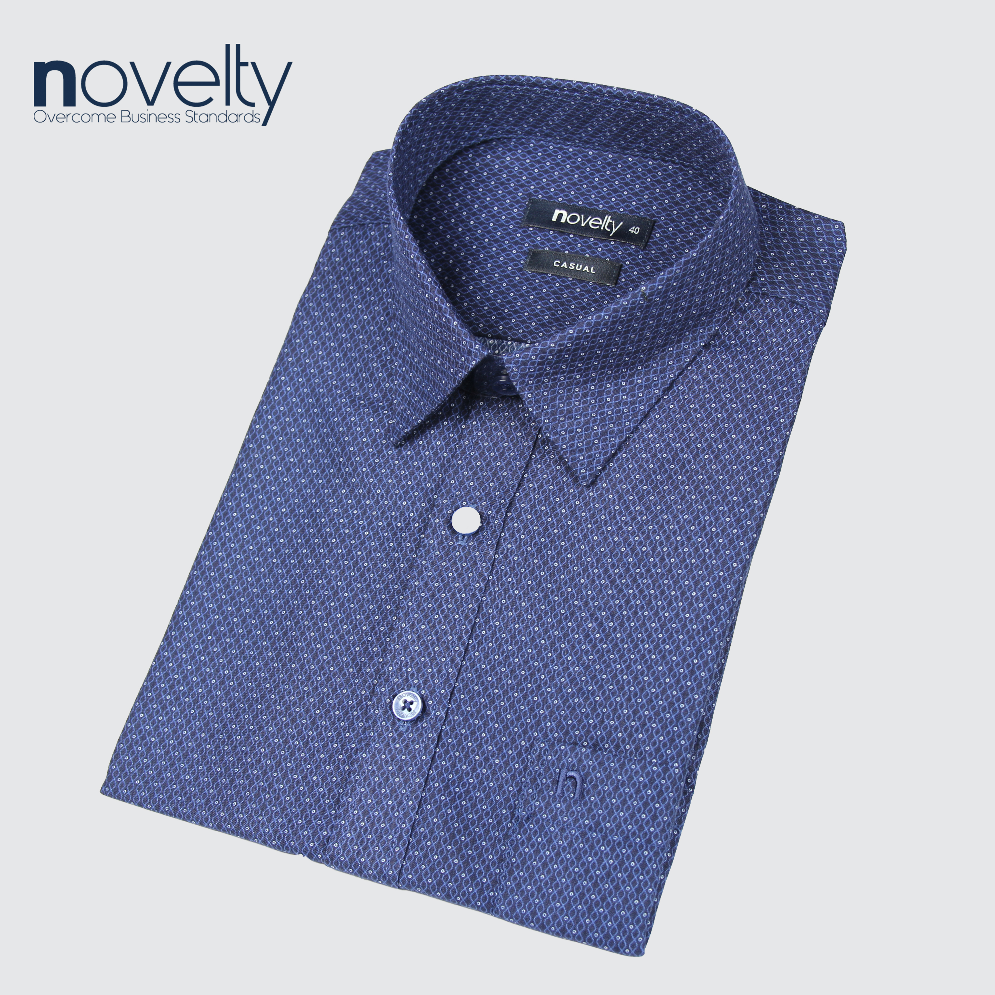 Áo sơ mi nam ngắn tay Novelty hoa văn Casual NSMMHTNSPB220282N