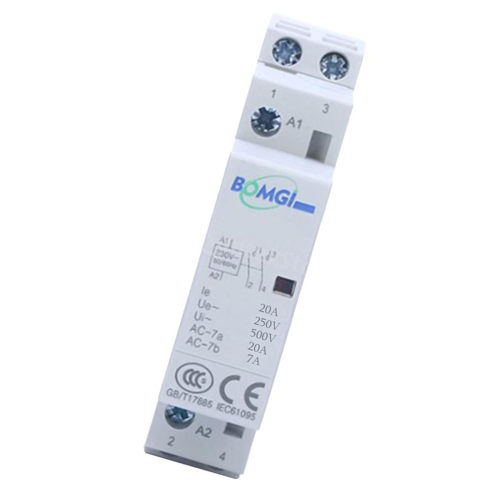 AC 230V 20A AC Mô Đun Tiếp Điểm 2 Cực 2 P Hộ Gia Đình Mô Đun Xe Máy Các Tiếp Điểm AC Contactor 2 Bình Thường m