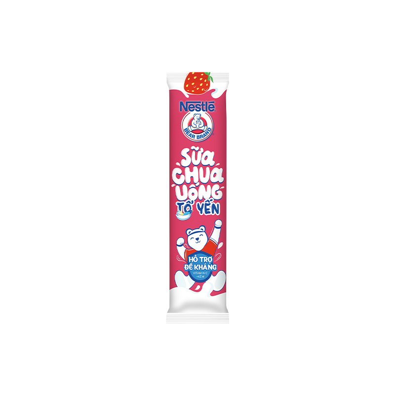 Thùng 28 gói Sữa chua Tổ Yến Nestlé Yogu Gấu Hương Dâu 28x75ml