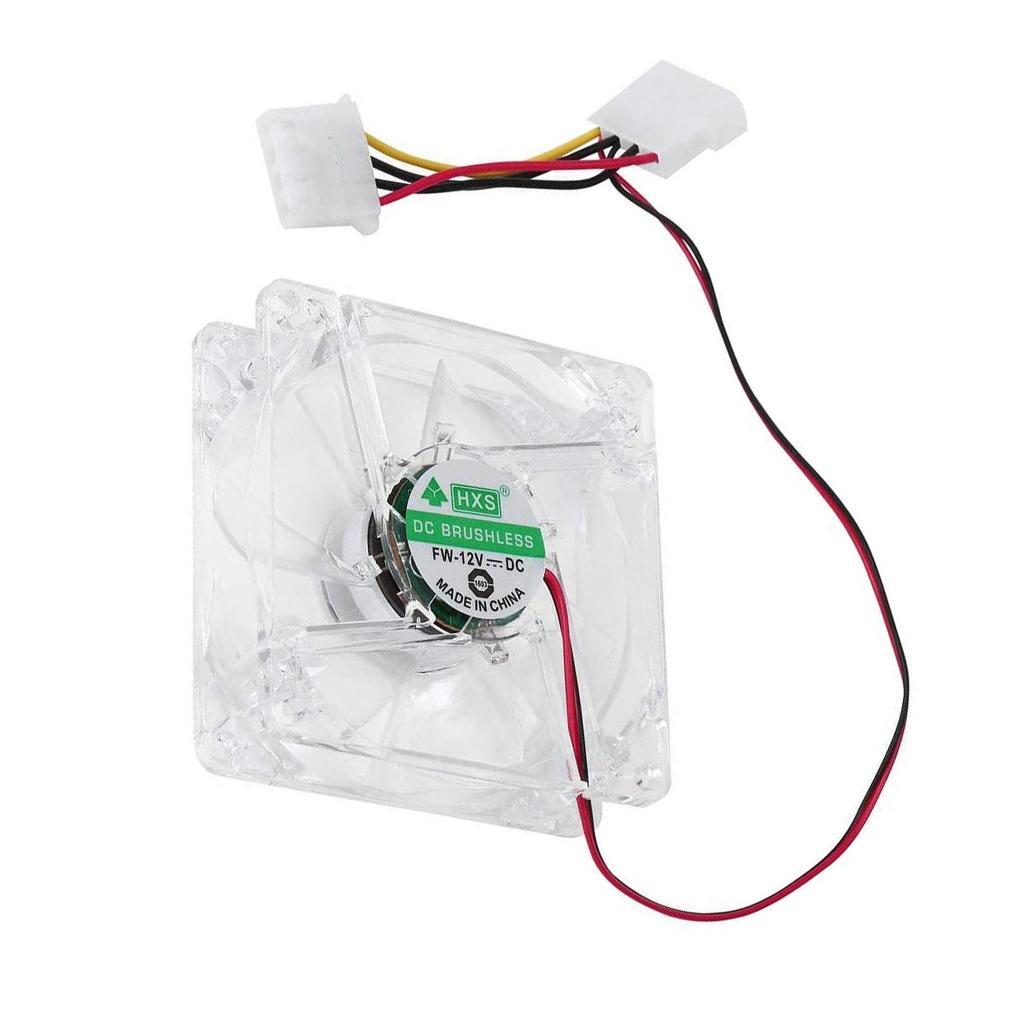 2x Computer 12V Fan Colorful LED 80mm 8025 Silent PC Case Cooler Cooling Fan
