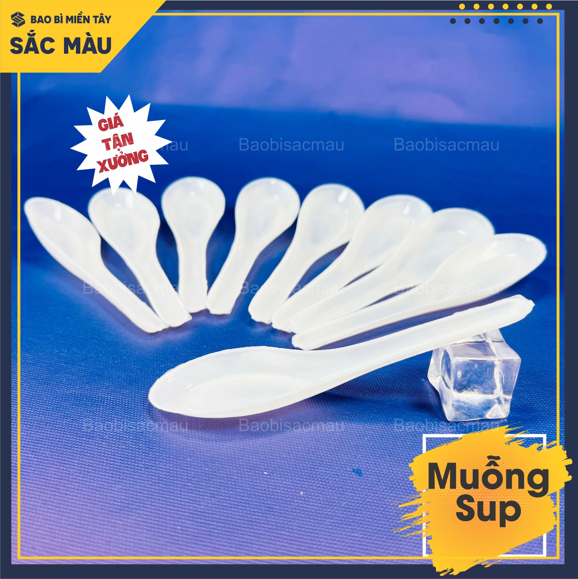 Sỉ 100 muỗng nhựa sup dành cho quán ăn, nhà hàng, quán nước…