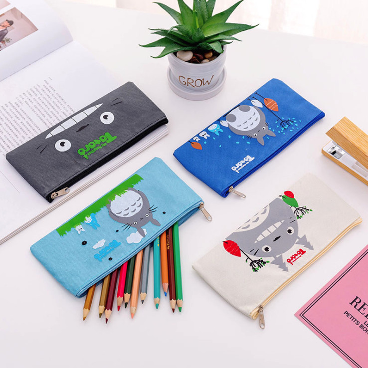 Túi Vải Đựng Đồ Dùng Học Tập TOTORO - Túi Đựng Bút Viết Siêu Cute