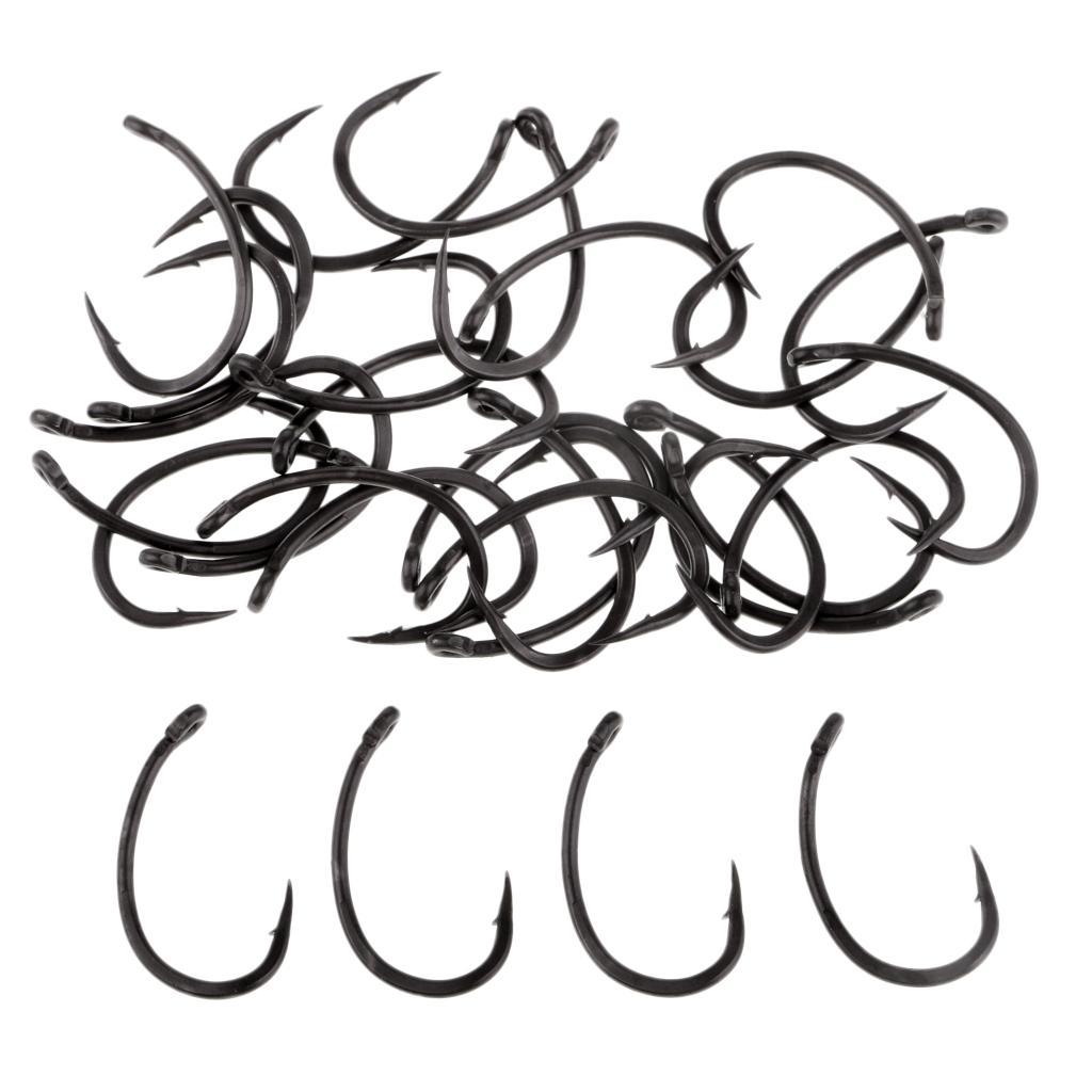 60Pcs High Carbon Steel Fishing Hooks Barbed Hooks Circle Hooks