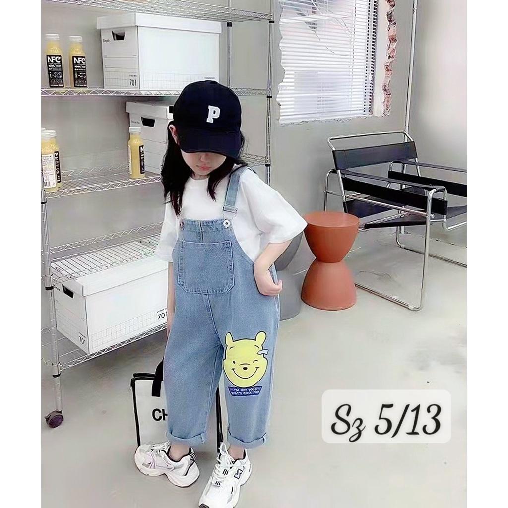 Bộ yếm jeans phong cách cho bé gái size 18-30kg hàng Quảng Châu cao cấp