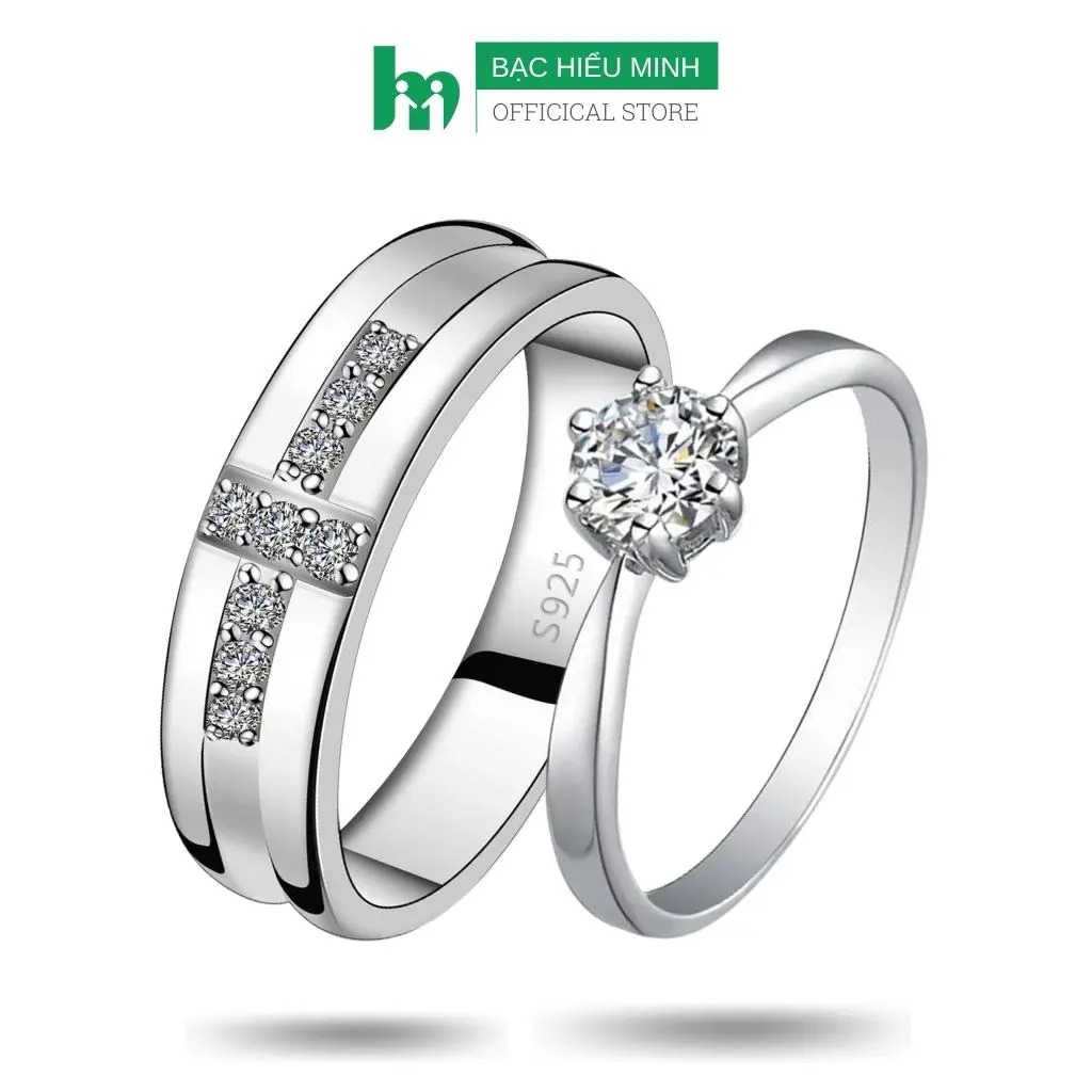 Nhẫn Đôi Bạc Nhẫn Cặp Hoa Học Trò - BẠC HIỂU MINH NC614
