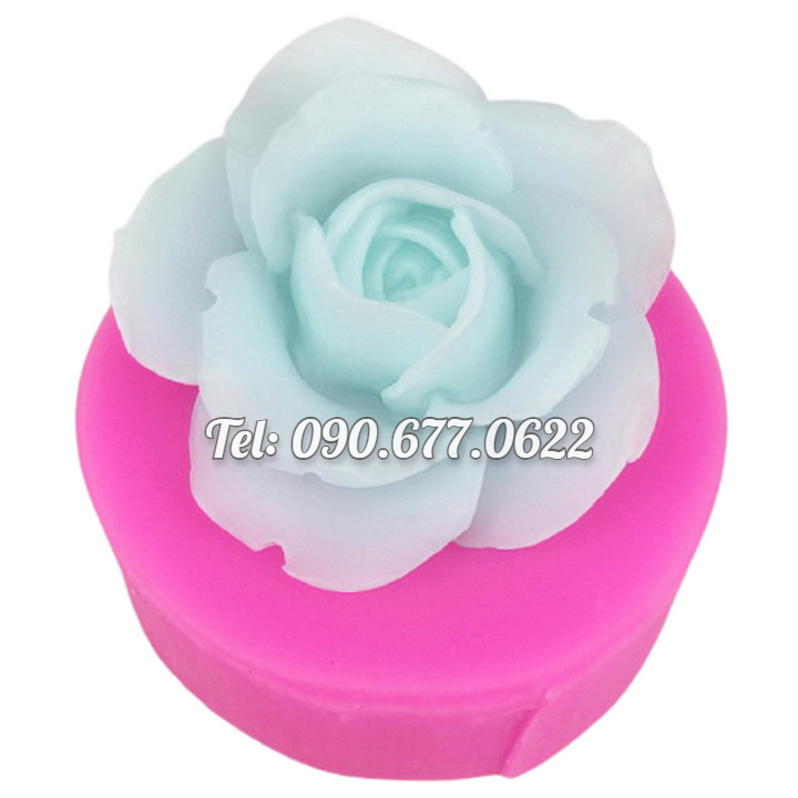 Khuôn silicone làm rau câu hoa hồng cánh bầu loại 7 cm - Mã số 1457