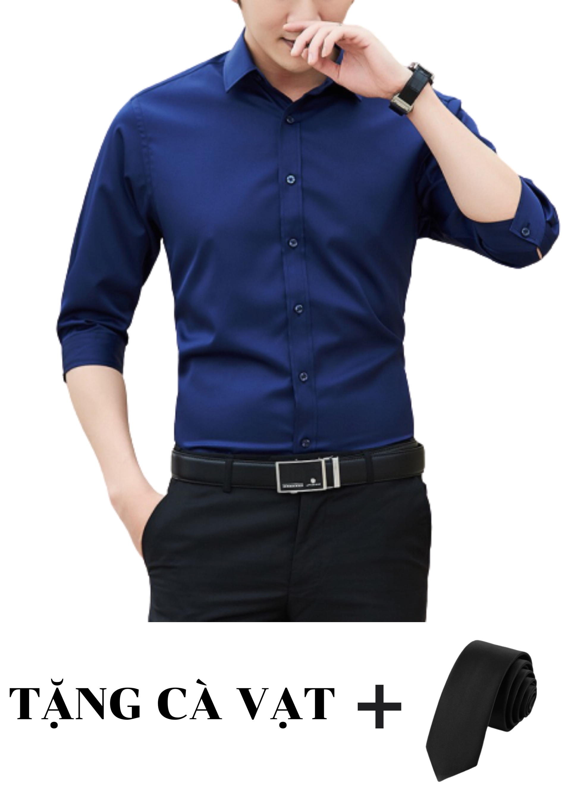 Áo Sơ Mi Nam Trơn Dài Tay Công Sở Tặng Cà Vạt Mẫu PG01 Thời Trang Nam Lịch Lãm