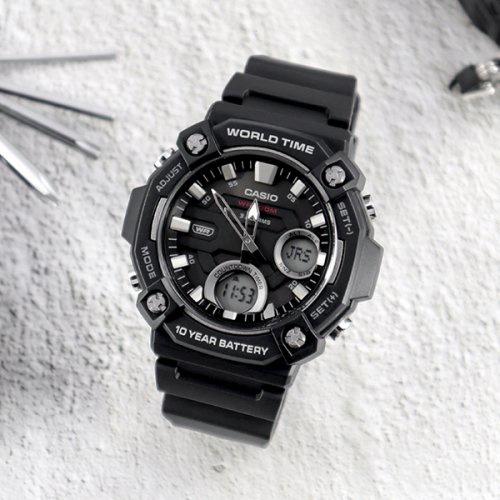 Đồng Hồ Nam Dây Nhựa Casio Standard AEQ-120W-1AVDF Chính Hãng - AEQ-120W-1A Pin 10 Năm