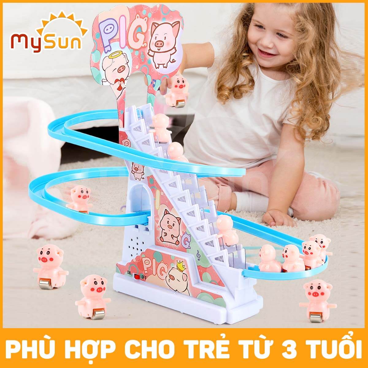 Vịt leo cầu thang tuột trượt ống nước đồ chơi trong nhà cho bé giá rẻ