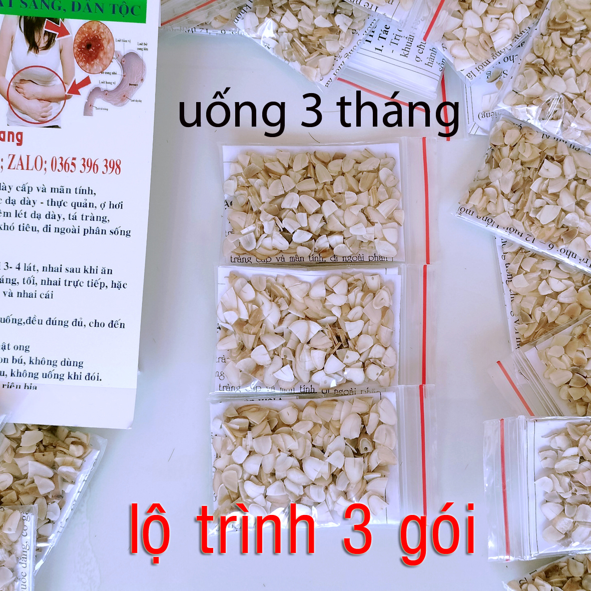 Hạt sành hạt sang trắng giải quyết vấn đề dạ dày đại tràng của người dân Hmong 3 gói